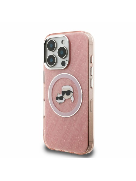 Karl Lagerfeld Karl Lagerfeld IML K&CH Heads Repeated Logo MagSafe Zadní Kryt pro iPhone 16 Pro Pink