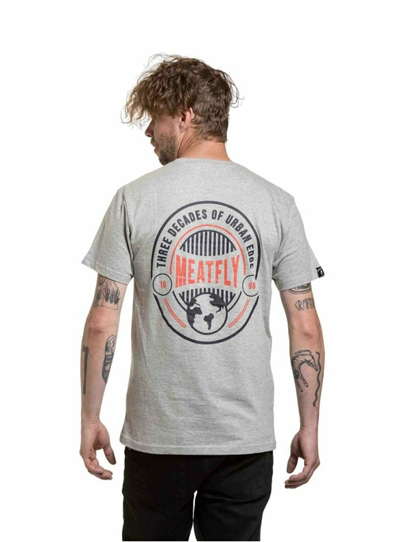 Meatfly Meatfly pánské tričko Yvans Round Globus Patch Grey