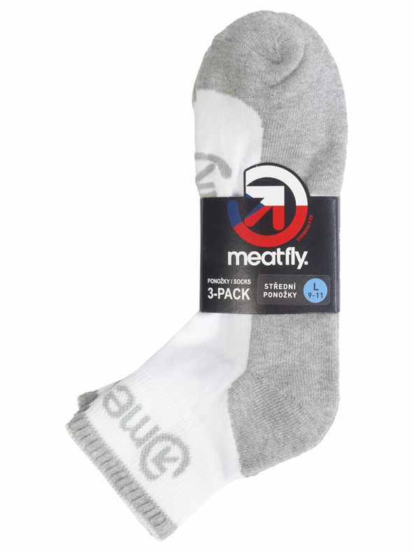 Meatfly Meatfly ponožky Middle Triple pack White | Bílá | Velikost