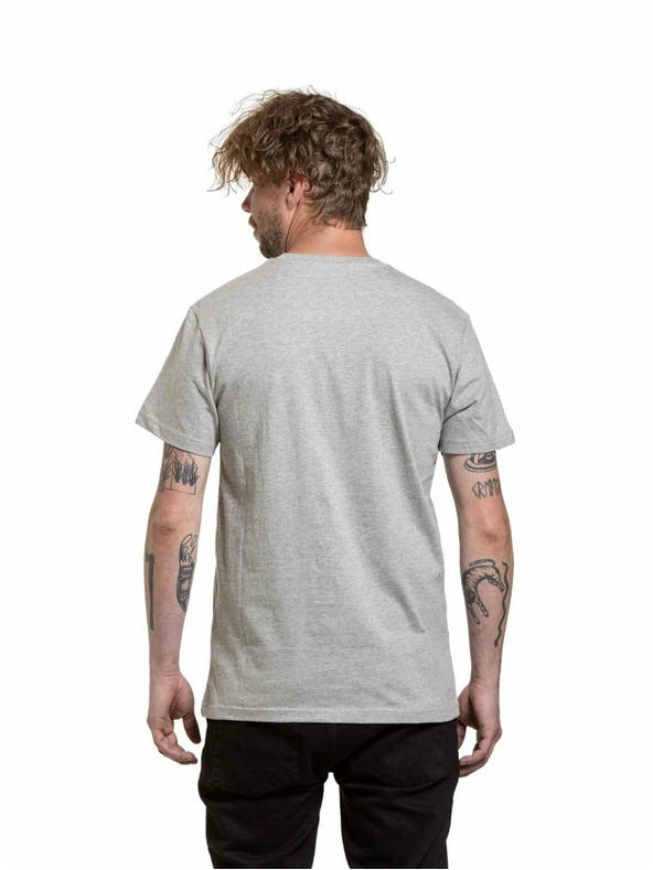 Meatfly Meatfly pánské tričko Yvans Written Patch Grey