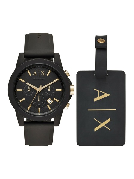 Armani Exchange Armani Exchange pánská dárková sada Outerbanks hodinky a řemínek na zavazadla AX7105