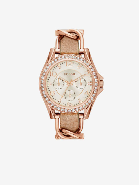 Fossil Růžovozlaté dámské hodinky Fossil Riley