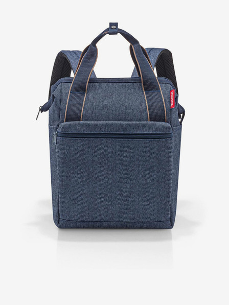 Reisenthel Tmavě modrý džínový batoh a taška 2v1 Reisenthel Allrounder R Herringbone Dark Blue
