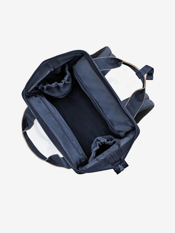 Reisenthel Tmavě modrý džínový batoh a taška 2v1 Reisenthel Allrounder R Herringbone Dark Blue