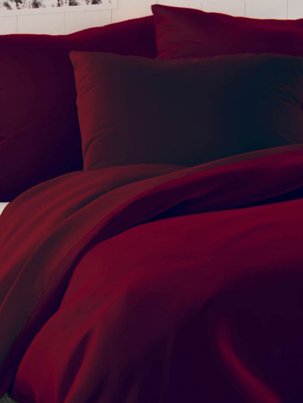 Kvalitex Saténové francouzské povlečení LUXURY COLLECTION 1+2, 220x200, 70x90cm vínové Kvalitex