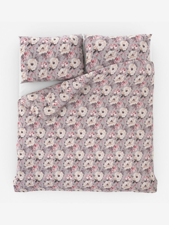 Kvalitex Francouzské krepové povlečení 200x200, 70x90cm Ester šedá Kvalitex