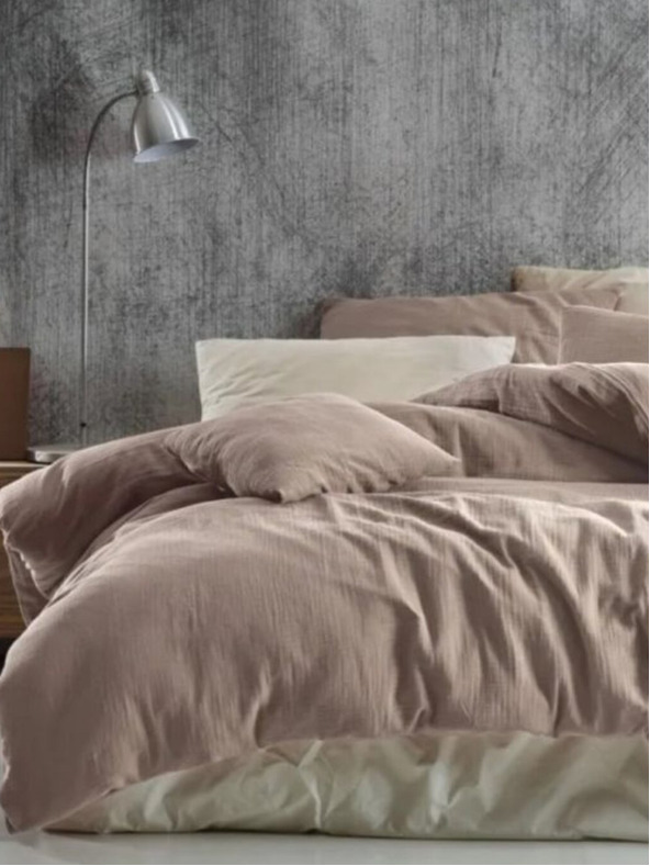 Kvalitex Francouzské mušelínové povlečení 220x200, 70x90cm béžové Kvalitex