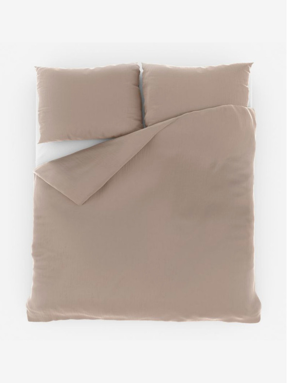 Kvalitex Francouzské mušelínové povlečení 220x200, 70x90cm béžové Kvalitex