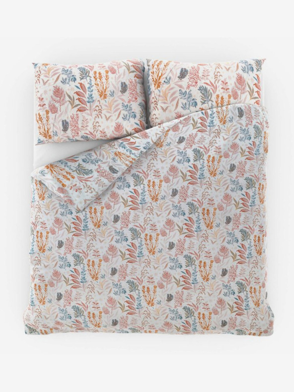 Kvalitex Saténové francouzské povlečení Luxury Collection 1+2, 220x200, 70x90cm Coral garden Kvalitex