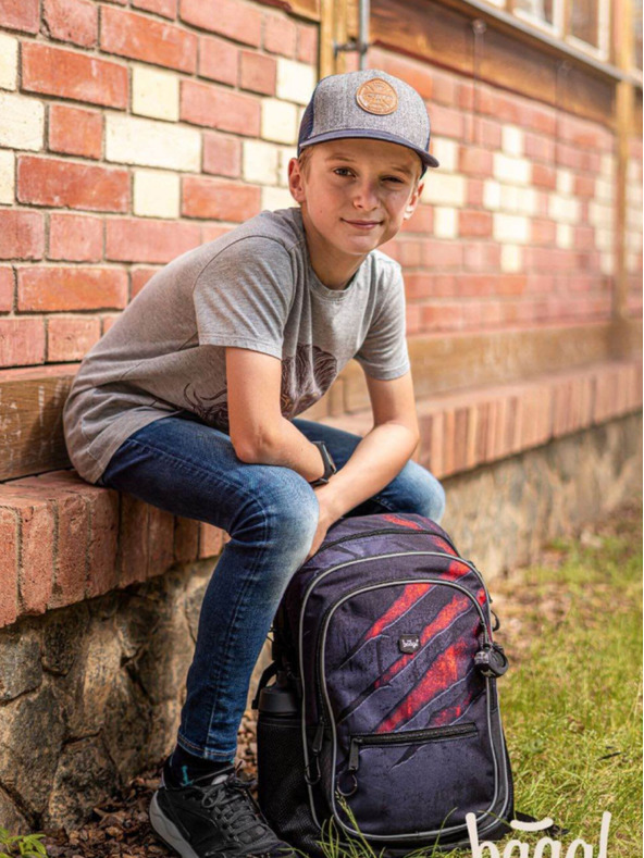 BAAGL  Šedý 3 set core láva: batoh, penál, sáček Baagl