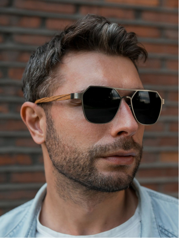 VEYREY VeyRey Sluneční brýle Orkat polarizační Oválné Černá sklíčka Univerzální