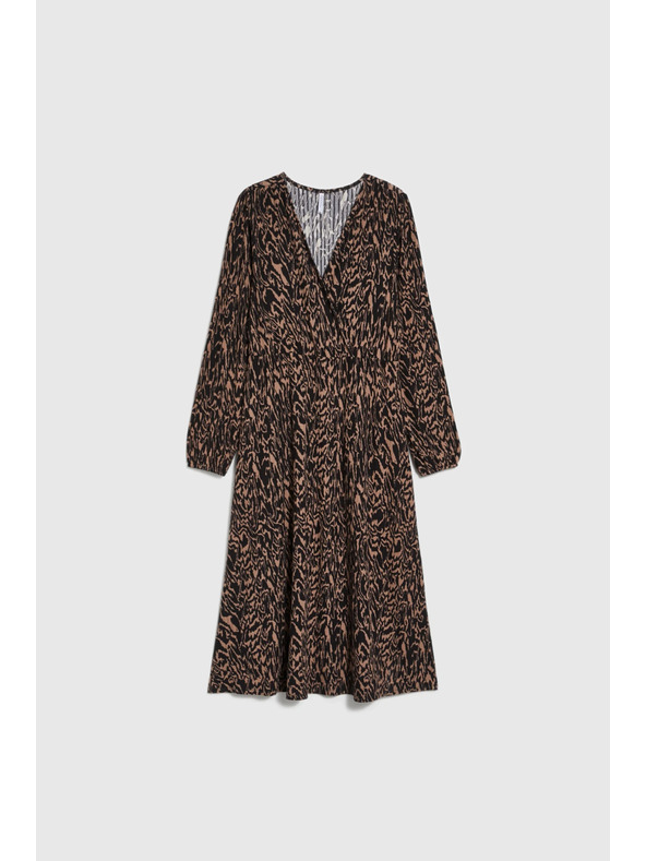 Moodo Hnědé vzorované šaty Moodo