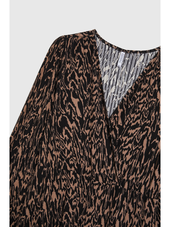 Moodo Hnědé vzorované šaty Moodo