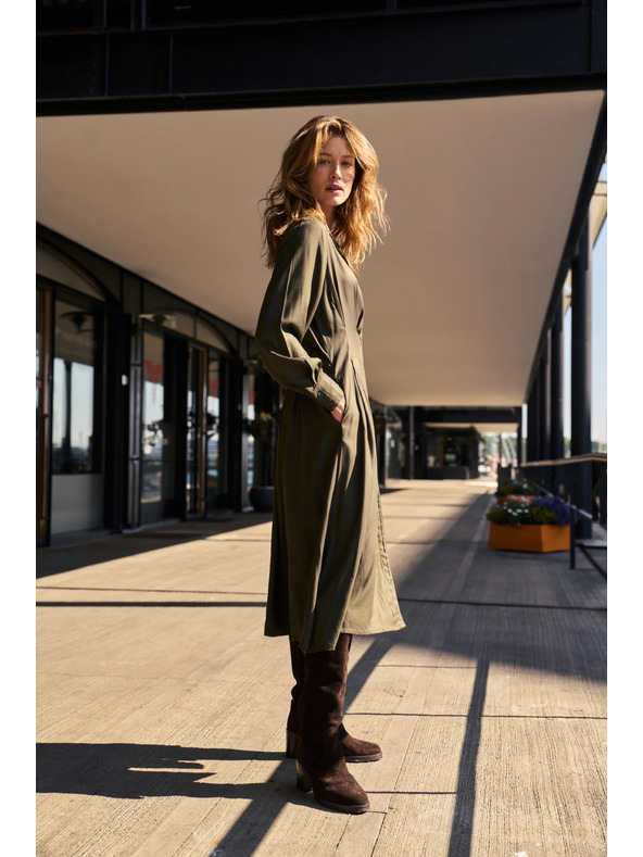 Moodo Khaki košilové šaty Moodo