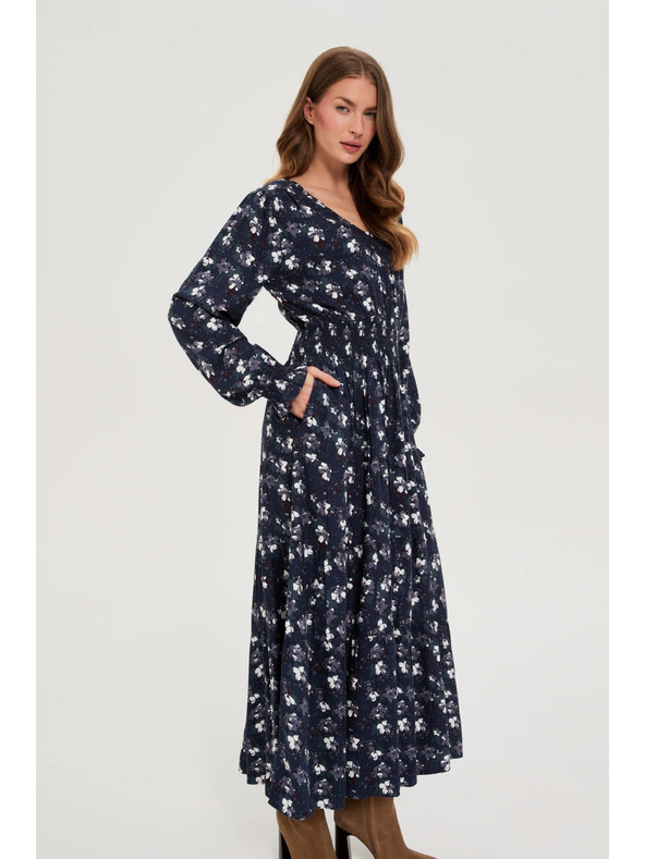 Moodo Tmavě modré košilové šaty Moodo