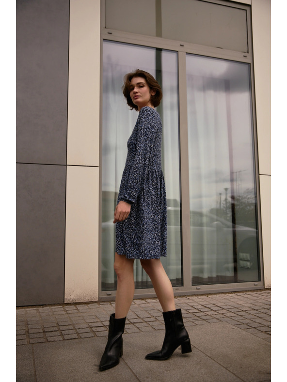 Moodo Modré vzorované šaty Moodo