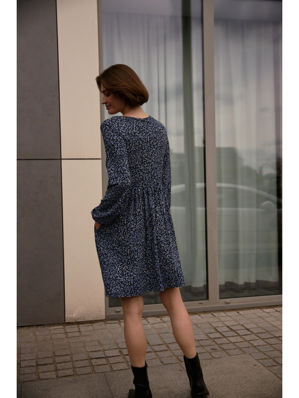 Moodo Modré vzorované šaty Moodo