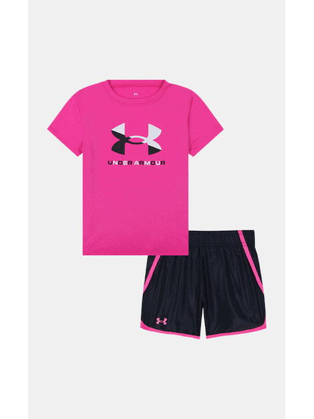 Under Armour Dívčí set Under Armour UA LOGO WOVEN SHORT SET-PNK