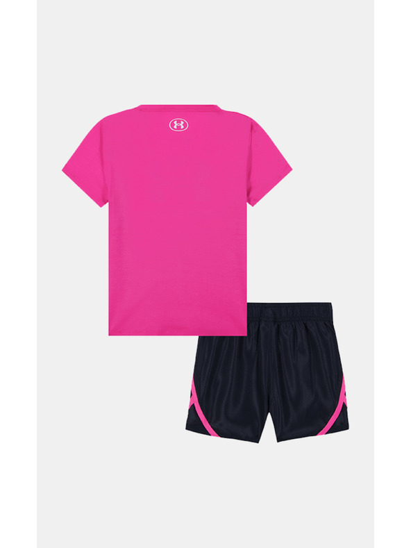 Under Armour Dívčí set Under Armour UA LOGO WOVEN SHORT SET-PNK