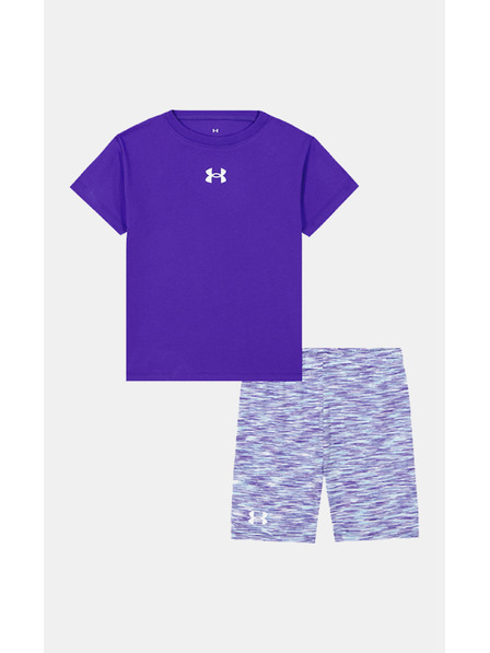 Under Armour Dívčí set Under Armour UA TWIST BIKE SHORT SET-BLU