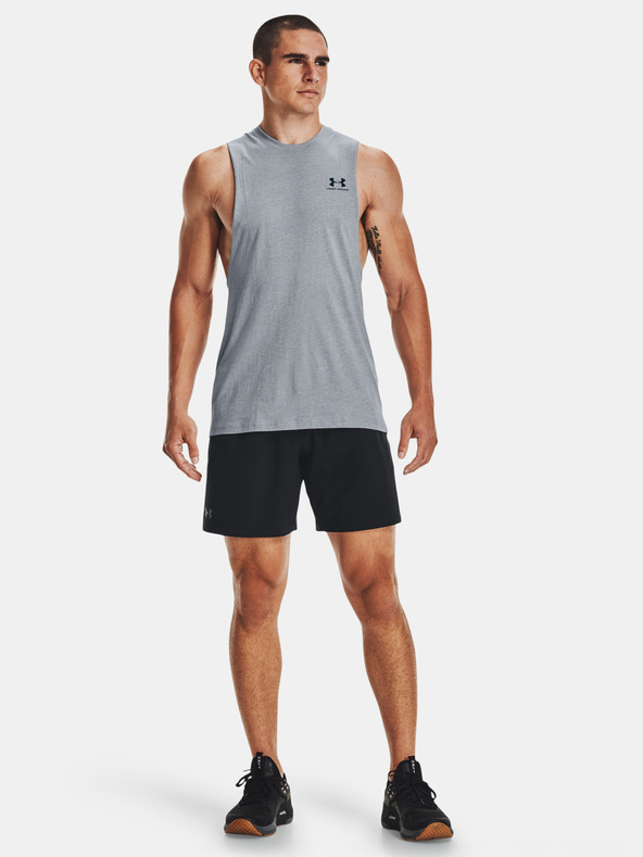Under Armour Pánské tílko Under Armour UA LEFT CHEST CUT OFF TANK-GRY