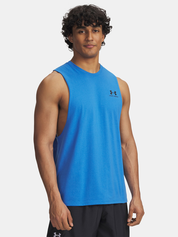 Under Armour Pánské tílko Under Armour UA LEFT CHEST CUT OFF TANK-BLU