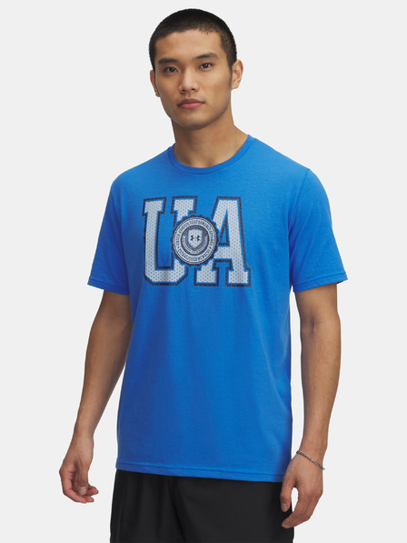 Under Armour Pánské tričko Under Armour UA COLLEGE CREST LOGO SS-BLU