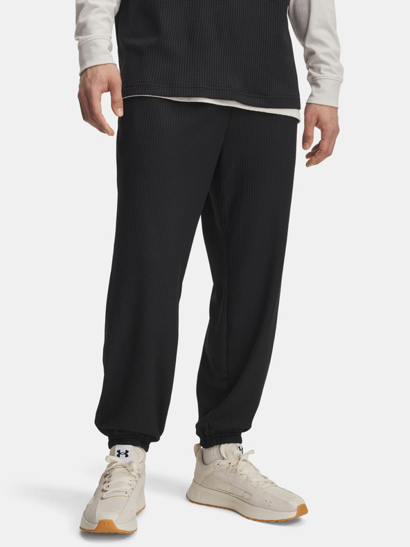 Under Armour Pánské tepláky Under Armour UA Rival Waffle Jogger-BLK