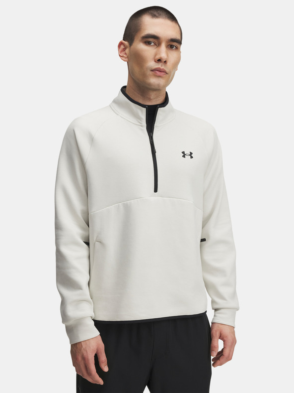 Under Armour Pánská mikina Under Armour UA Unstoppable Flc Half Zip-WHT