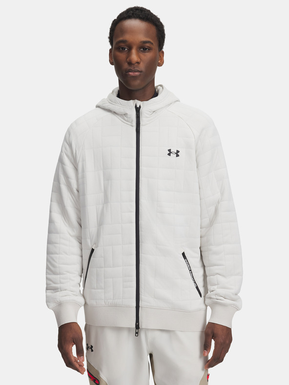 Under Armour Pánská mikina Under Armour UA Unstoppable Flc Txtr FZ-WHT