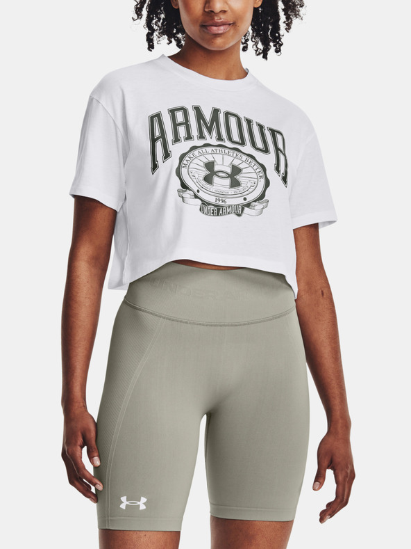 Under Armour Dámské tričko Under Armour UA COLLEGIATE CREST CROP SS