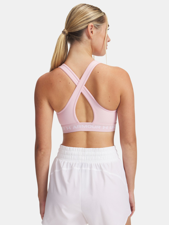 Under Armour Dámská podprsenka Under Armour Crossback Mid Bra-PNK