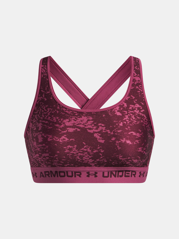 Under Armour Dámská podprsenka Under Armour Crossback Mid Print-RED
