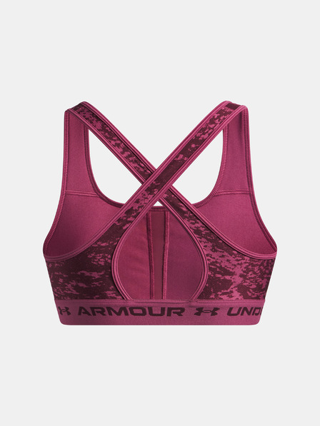 Under Armour Dámská podprsenka Under Armour Crossback Mid Print-RED