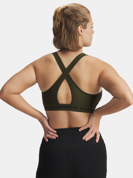 Under Armour Dámská podprsenka Under Armour Crossback Mid Bra-GRN