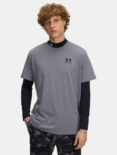 Under Armour Pánské tričko Under Armour UA M LOGO EMB HEAVYWEIGHT SS-GRY