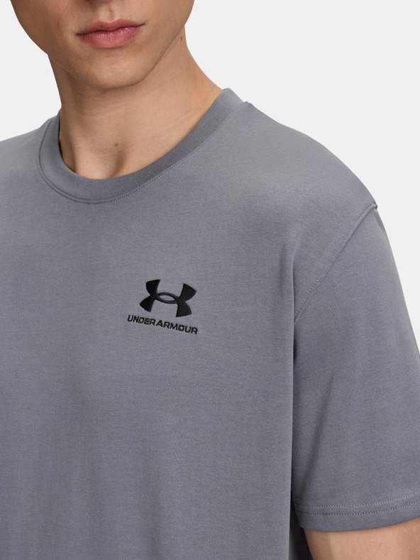 Under Armour Pánské tričko Under Armour UA M LOGO EMB HEAVYWEIGHT SS-GRY