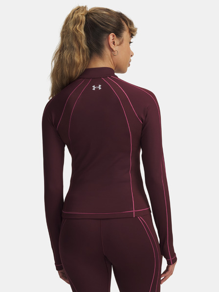 Under Armour Dámské tričko Under Armour UA ColdGear Textured 1/2 Zip-RED