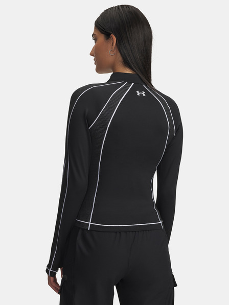 Under Armour Dámské tričko Under Armour UA ColdGear Textured 1/2 Zip-BLK