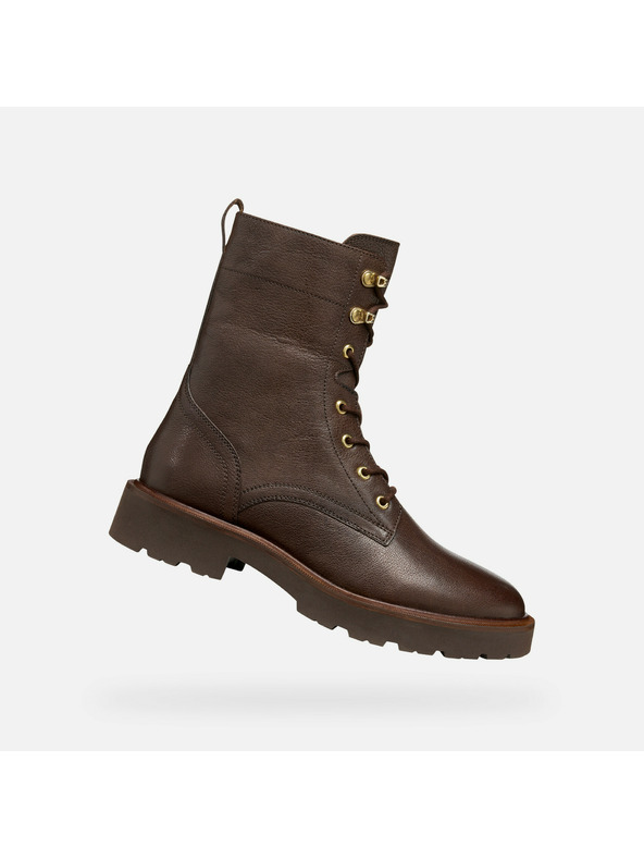 Geox Tmavě hnědá dámská kotníková obuv Geox Norize