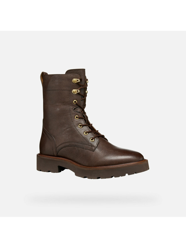 Geox Tmavě hnědá dámská kotníková obuv Geox Norize