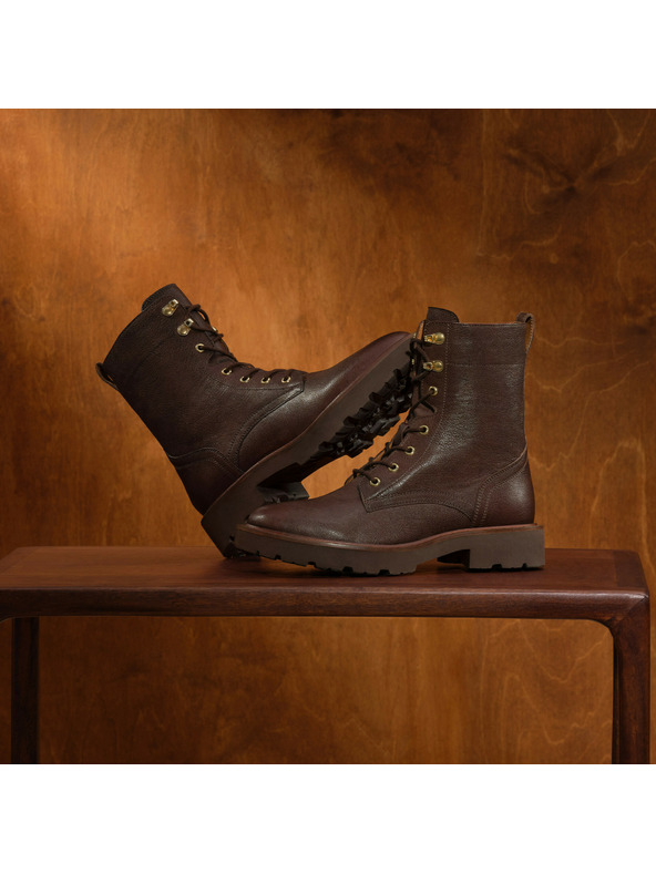 Geox Tmavě hnědá dámská kotníková obuv Geox Norize