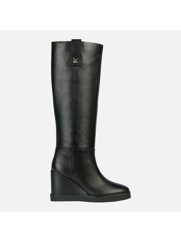 Geox Černé dámské kozačky Geox Wedge