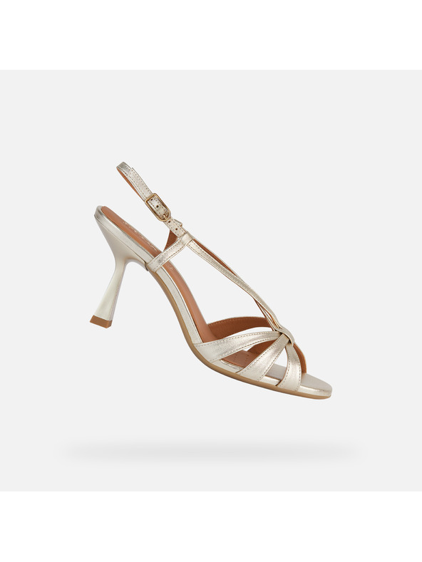 Geox Stříbrná dámská obuv na podpatku Geox Eraklia R 80