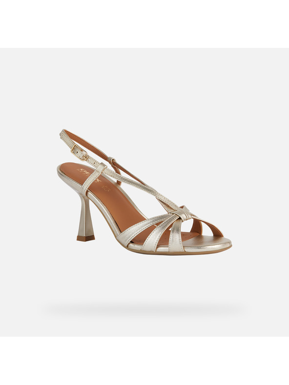 Geox Stříbrná dámská obuv na podpatku Geox Eraklia R 80