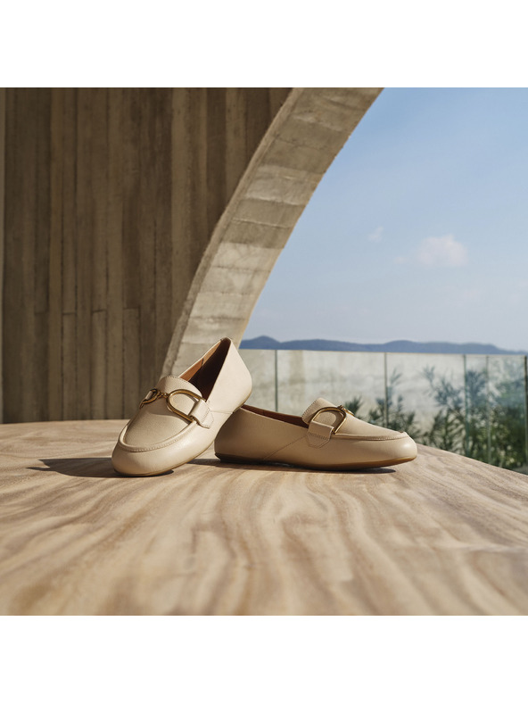 Geox Béžové dámské mokasíny Geox Palmaria