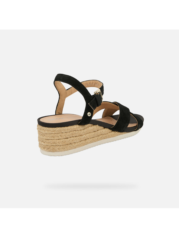 Geox Černá dámská obuv na klínku Geox Ischia Corda