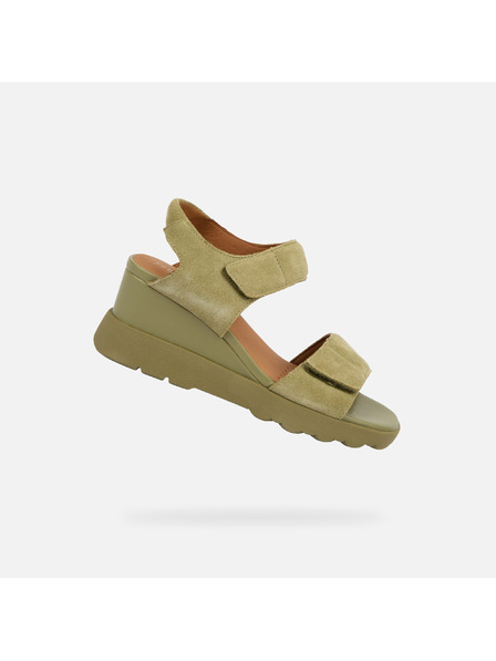 Geox Khaki dámská obuv na klínku Geox Spherica EC6