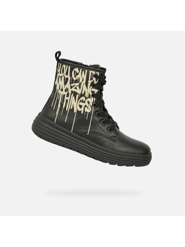 Geox Černá dívčí kotníková obuv Geox Phaolae Girl