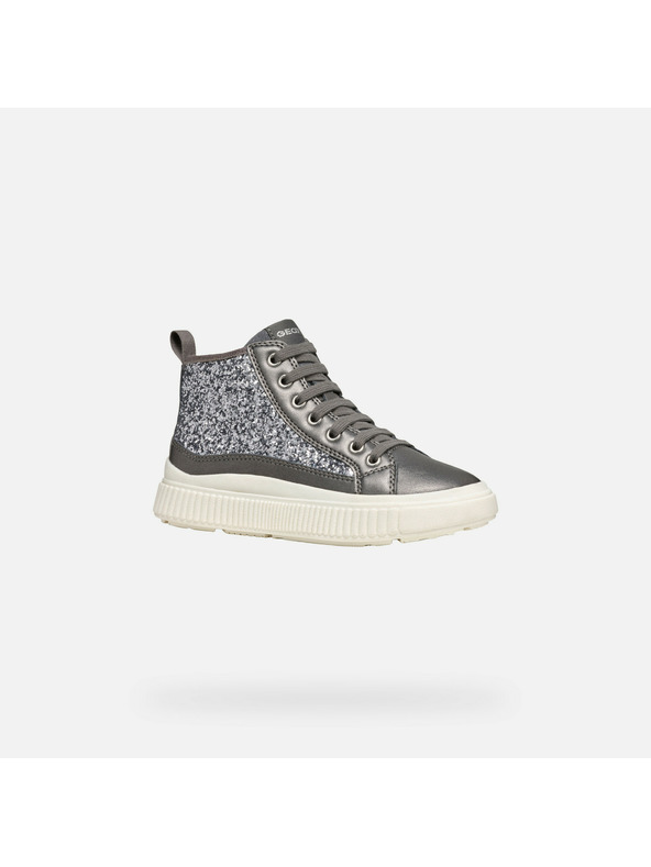 Geox Stříbrná dívčí kotníková obuv Geox Laquinny Girl